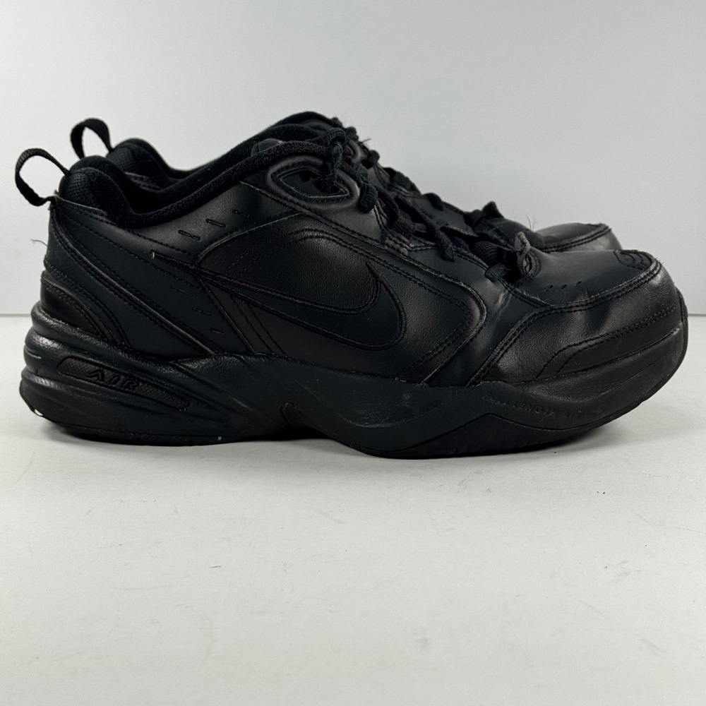 Nike Air Monarch IV Men'sβ Black Leather Athletic Shoes Size 8